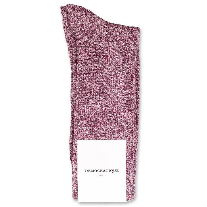 Democratique Socks Originals Rib Ultralight Supermelange Wild Berry / Off White - Democratique Socks