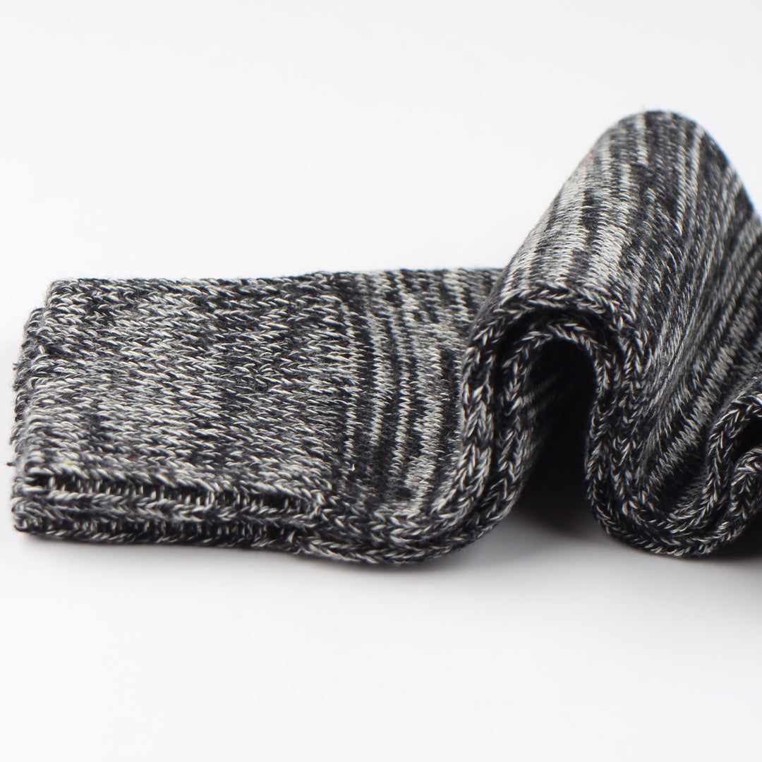 Democratique Socks Relax Chunky Flat Knit Supermelange Organic Cotton Black / Light Grey Melange / Off White / Charcoal Mel. - Democratique Socks