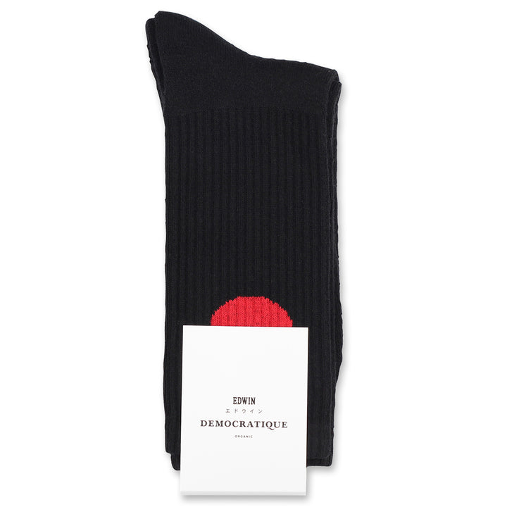 Edwin Jeans x Democratique Socks Athletique Japanese Sun Black / Fiery Red - Democratique Socks