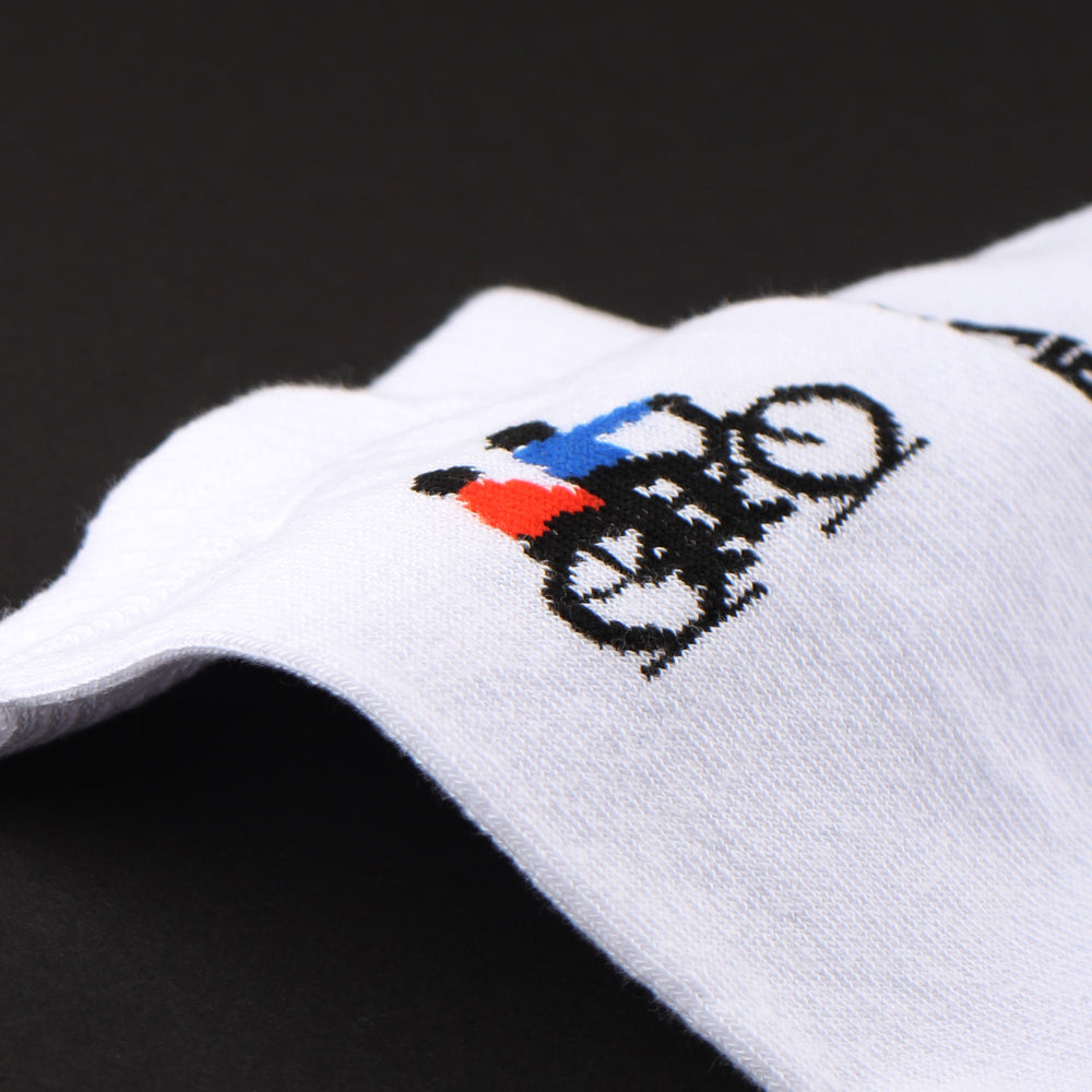 Edwin Jeans x Democratique Socks Seicho Monogatori Eiga Organic Cotton White / Black - Democratique Socks