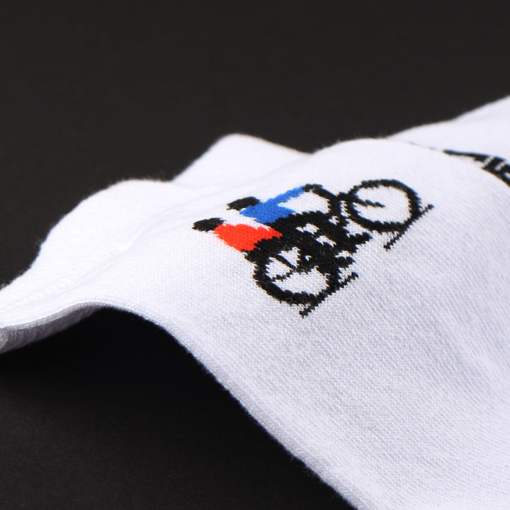 Edwin Jeans x Democratique Socks Seicho Monogatori Eiga Organic Cotton White / Black - Democratique Socks