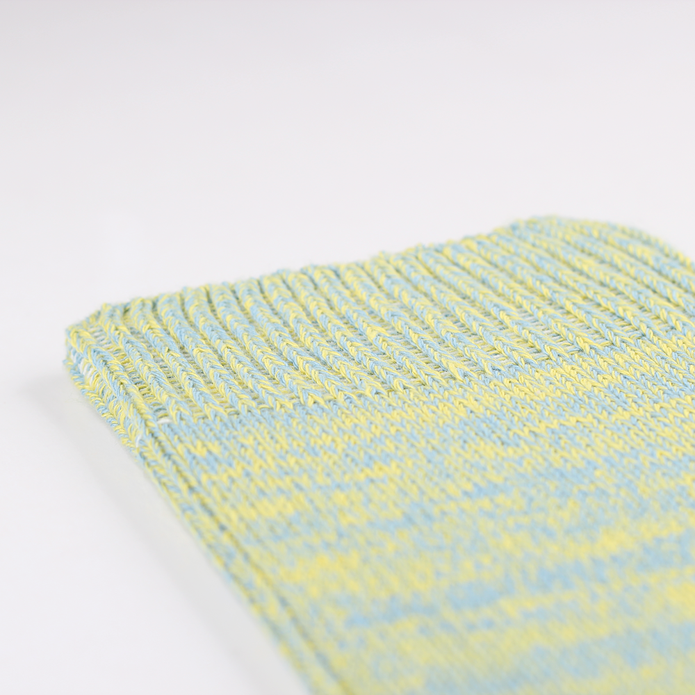 Democratique Socks Relax Chunky Flat Knit Supermelange Palm Springs Blue / Yellow Sun - Democratique Socks