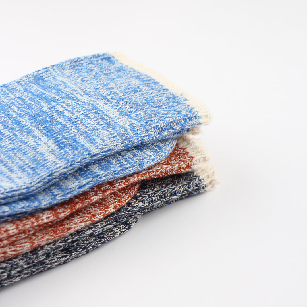 Democratique Socks Relax Twister Knit Supermelange Adams Blue / Off White - Democratique Socks