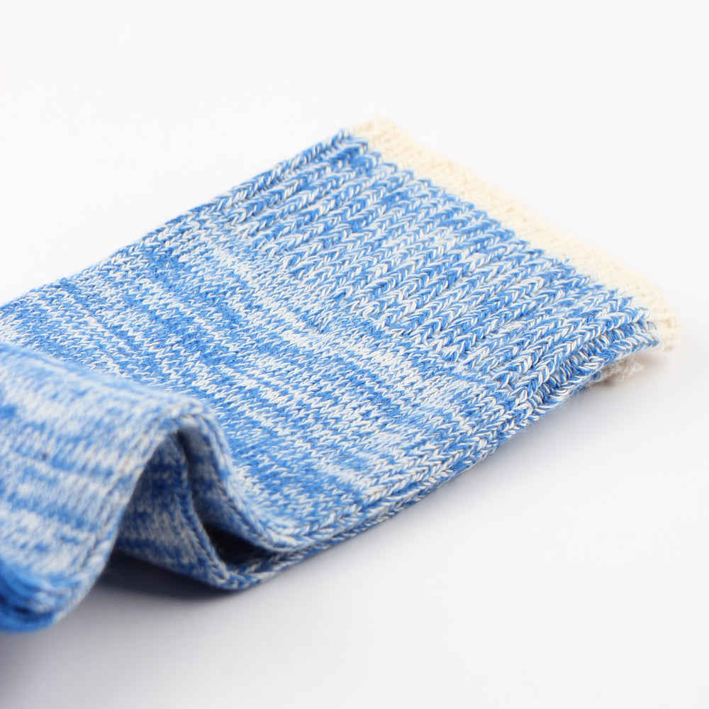 Democratique Socks Relax Twister Knit Supermelange Adams Blue / Off White - Democratique Socks