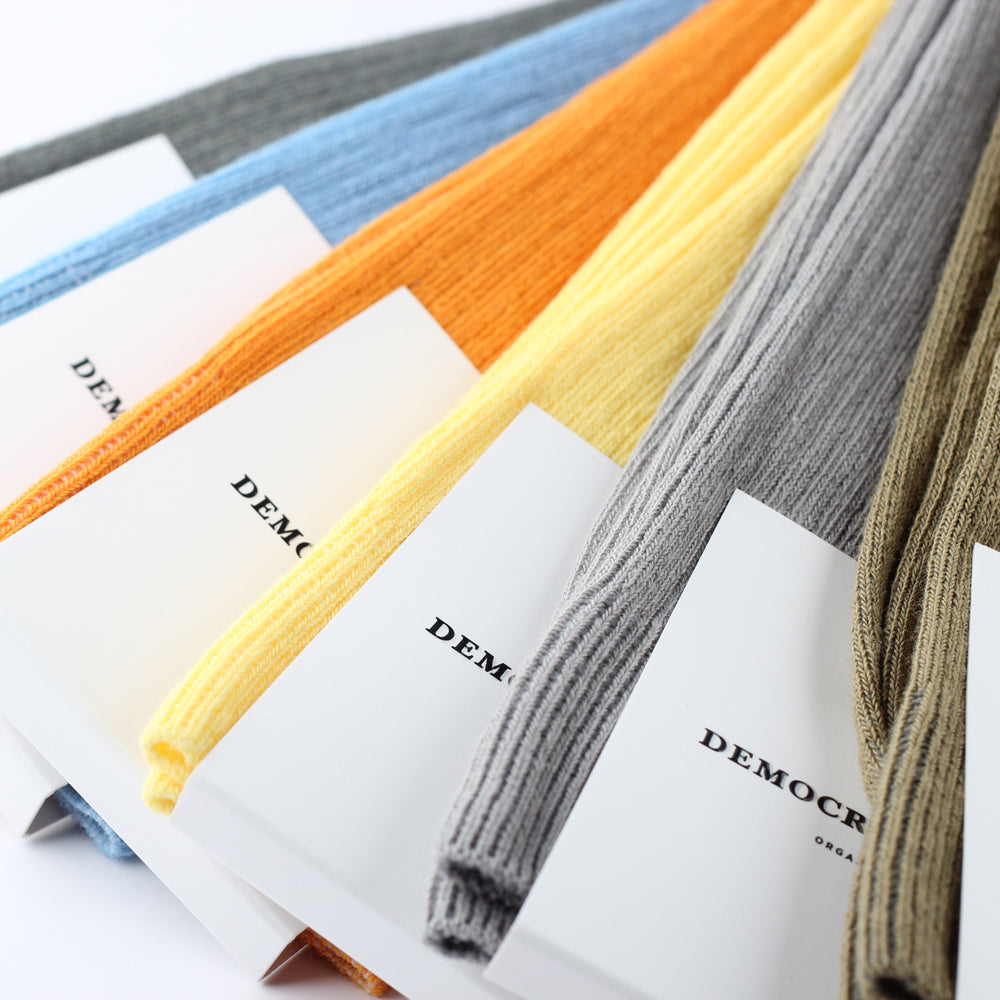 Democratique Socks Originals Fine Rib Organic Cotton Soil - Democratique Socks
