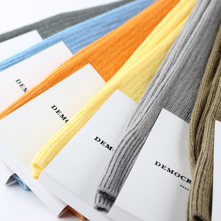 Democratique Socks Originals Fine Rib Organic Cotton Soil - Democratique Socks