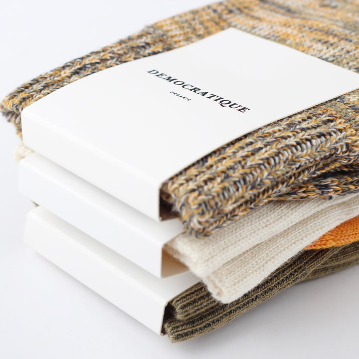 Democratique Socks Originals Fine Rib Organic Cotton Soil - Democratique Socks