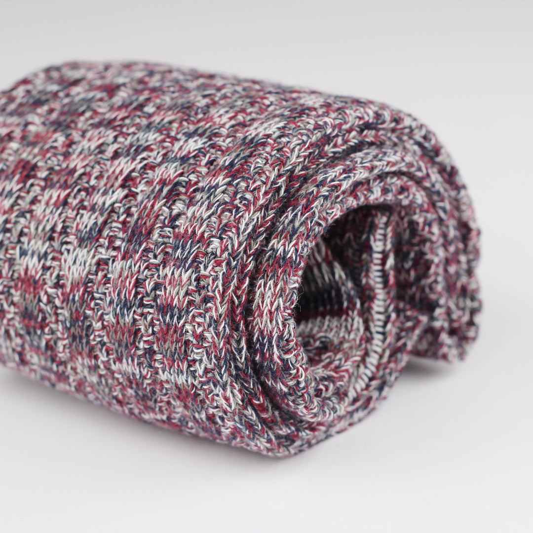 Democratique Socks Relax Schooner Knit Supermelange Army / Bordeaux Red Wine / Off White / Navy - Democratique Socks