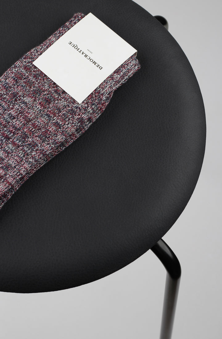 Democratique Socks Relax Schooner Knit Supermelange Army / Bordeaux Red Wine / Off White / Navy - Democratique Socks
