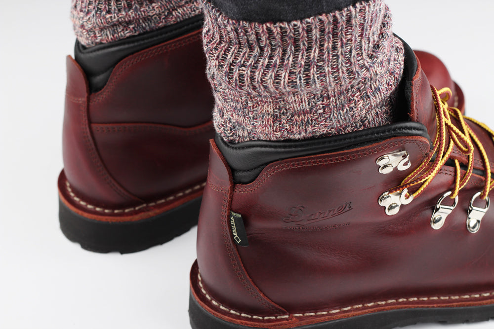 Democratique Socks Relax Schooner Knit Supermelange Organic Cotton Navy / Red Wine / Army / Light Salmon / Off White - Democratique Socks