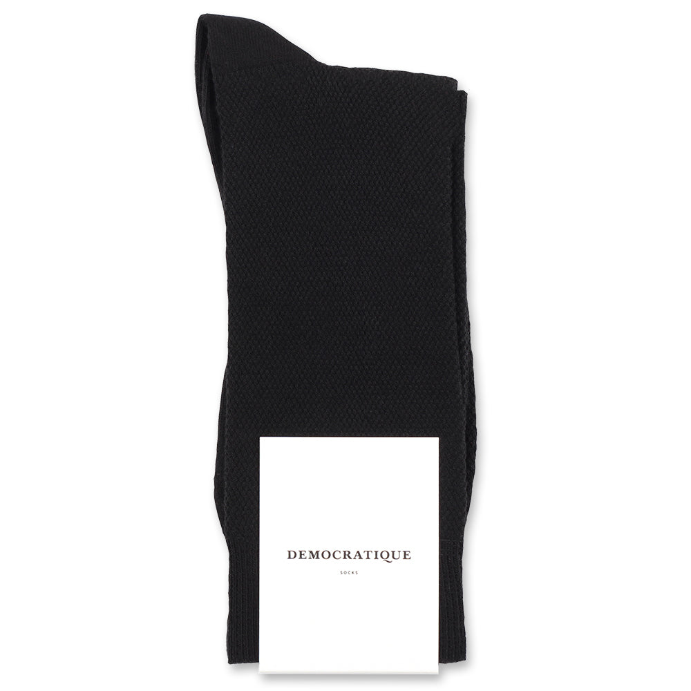Originals Champagne Pique Organic Cotton Black - Democratique Socks