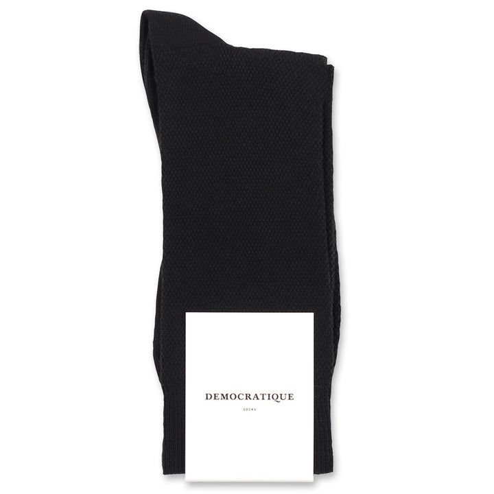 Originals Champagne Pique Organic Cotton Black - Democratique Socks