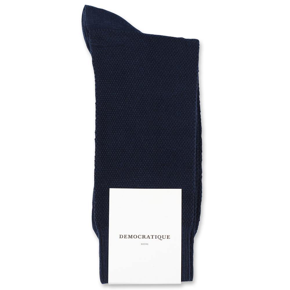 Democratique Socks Originals Champagne Pique Navy - Democratique Socks