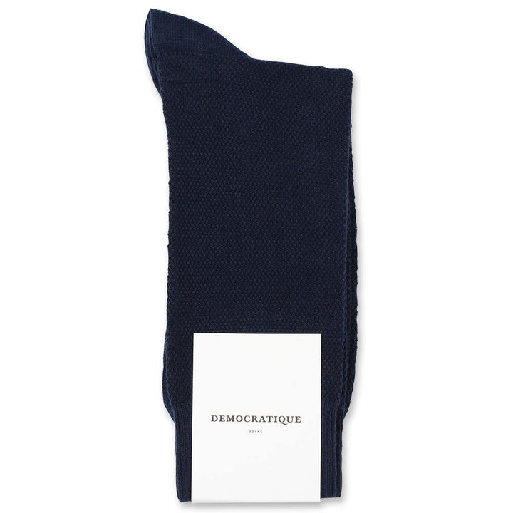 Democratique Socks Originals Champagne Pique Navy - Democratique Socks