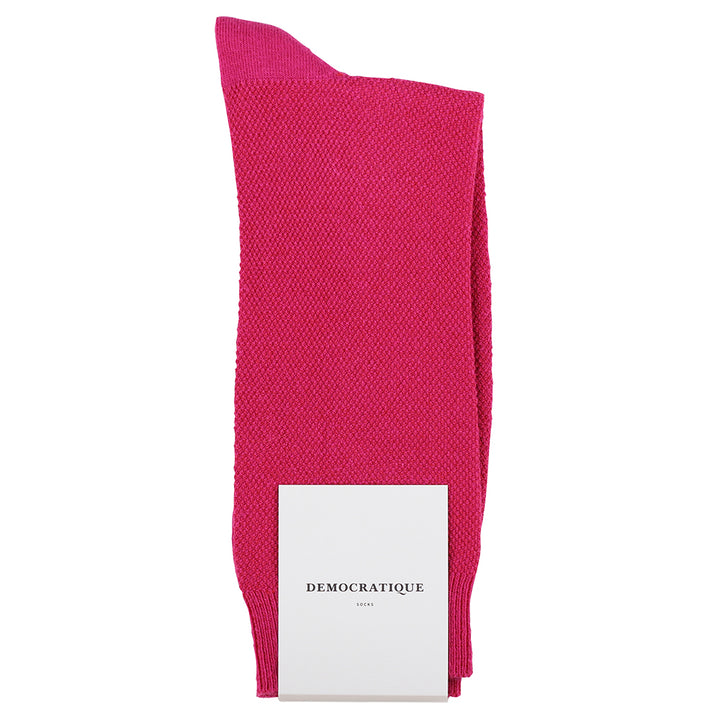 Democratique Socks Pique Solid Color Pack 19 - Five pairs Emerald, Navy, Pink, Purplish Pink and Purple - Democratique Socks