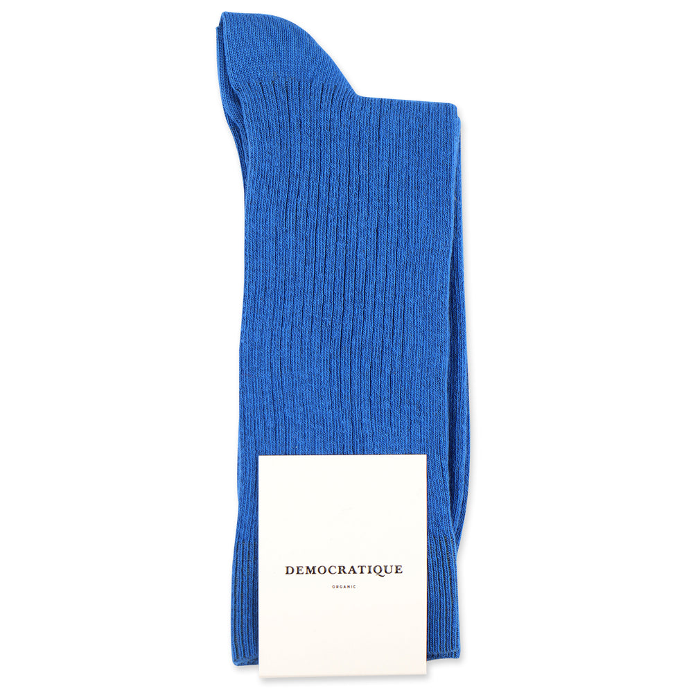 Democratique Socks Originals Fine Rib Organic Cotton Adams Blue - Democratique Socks