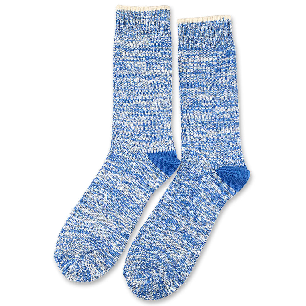 Democratique Socks Relax Twister Knit Supermelange Adams Blue / Off White - Democratique Socks