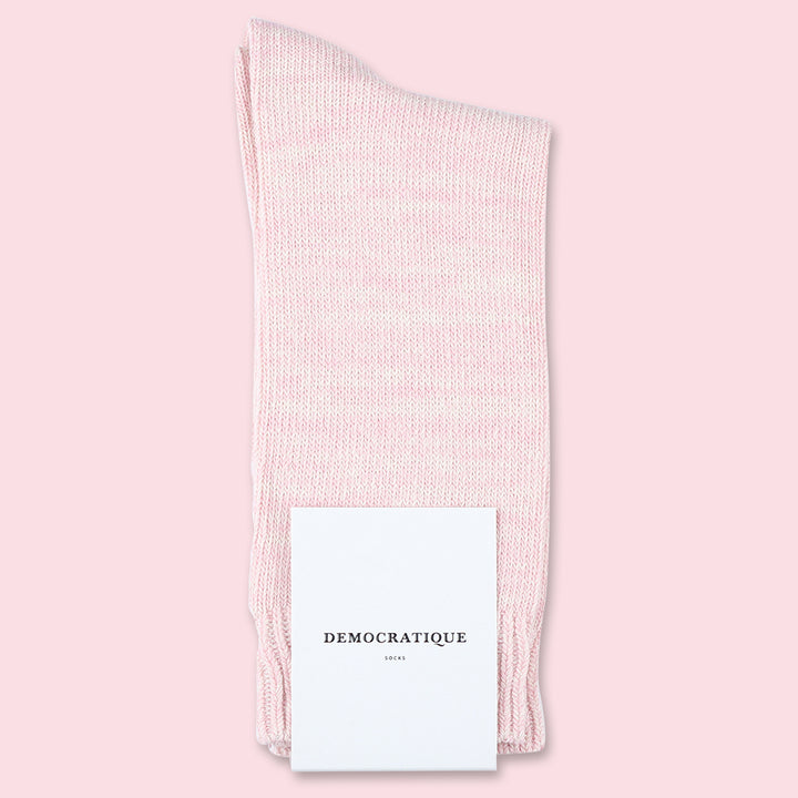 Democratique Socks Relax Chunky Flat Knit Supermelange Pale Pink / Off White - Democratique Socks