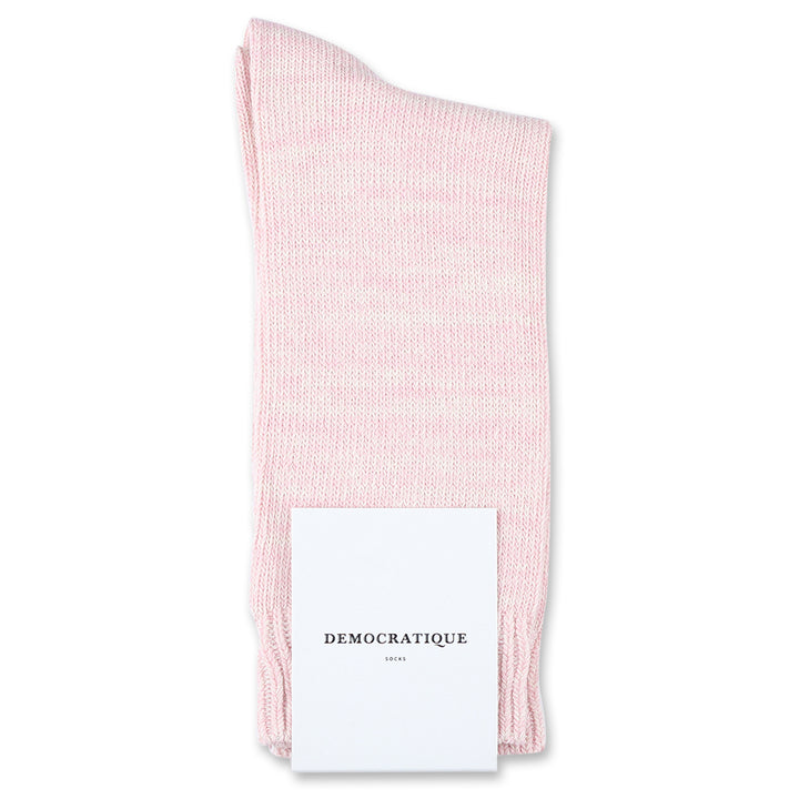 Democratique Socks Relax Chunky Flat Knit Supermelange Pale Pink / Off White - Democratique Socks