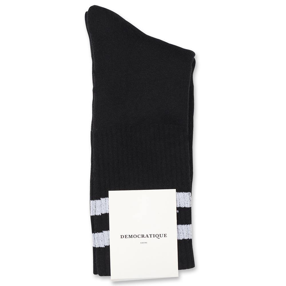 Edwin Jeans x Democratique Socks Athletique THIS IS THE LIFE Black / Clear White - Democratique Socks