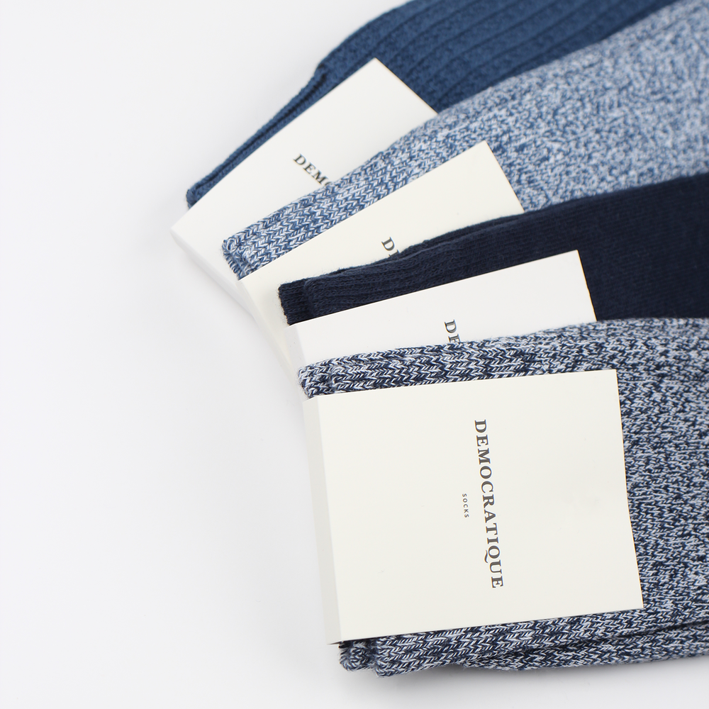 Democratique Socks Variation Of Blue Pack 23 - Four pairs - Democratique Socks