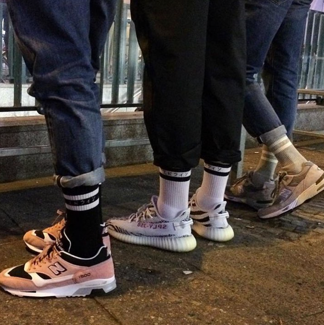 Edwin Jeans x Democratique Socks Athletique THIS IS THE LIFE Black / Clear White - Democratique Socks